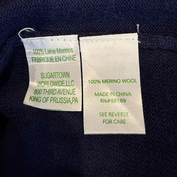 Lilly Pulitzer Delvin Merino Wool Sweater Dress Navy with Metallic Gold Size XL - Picture 6 of 11